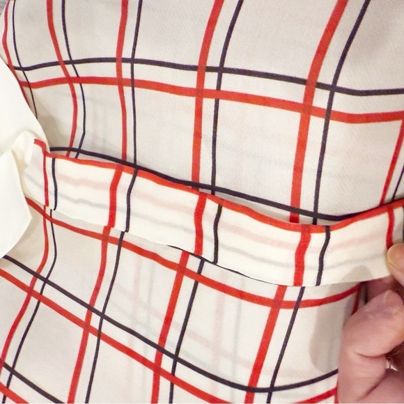 Dice Kayek Plaid Puff-Sleeve Collared Shirt- Red and White size S paid $1000 - Picture 12 of 12